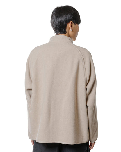 Danton Wool Light Pile Stand Collar Jacket Raw Beige