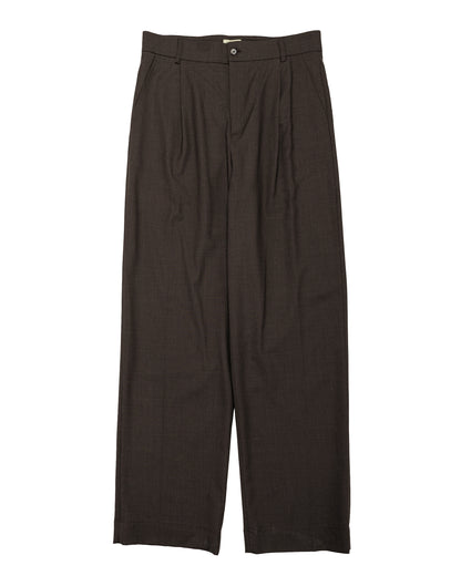 lost & found De Bonne Facture De Bonne Facture Grandad Trouser Super 130's Cold Wool Bark Brown