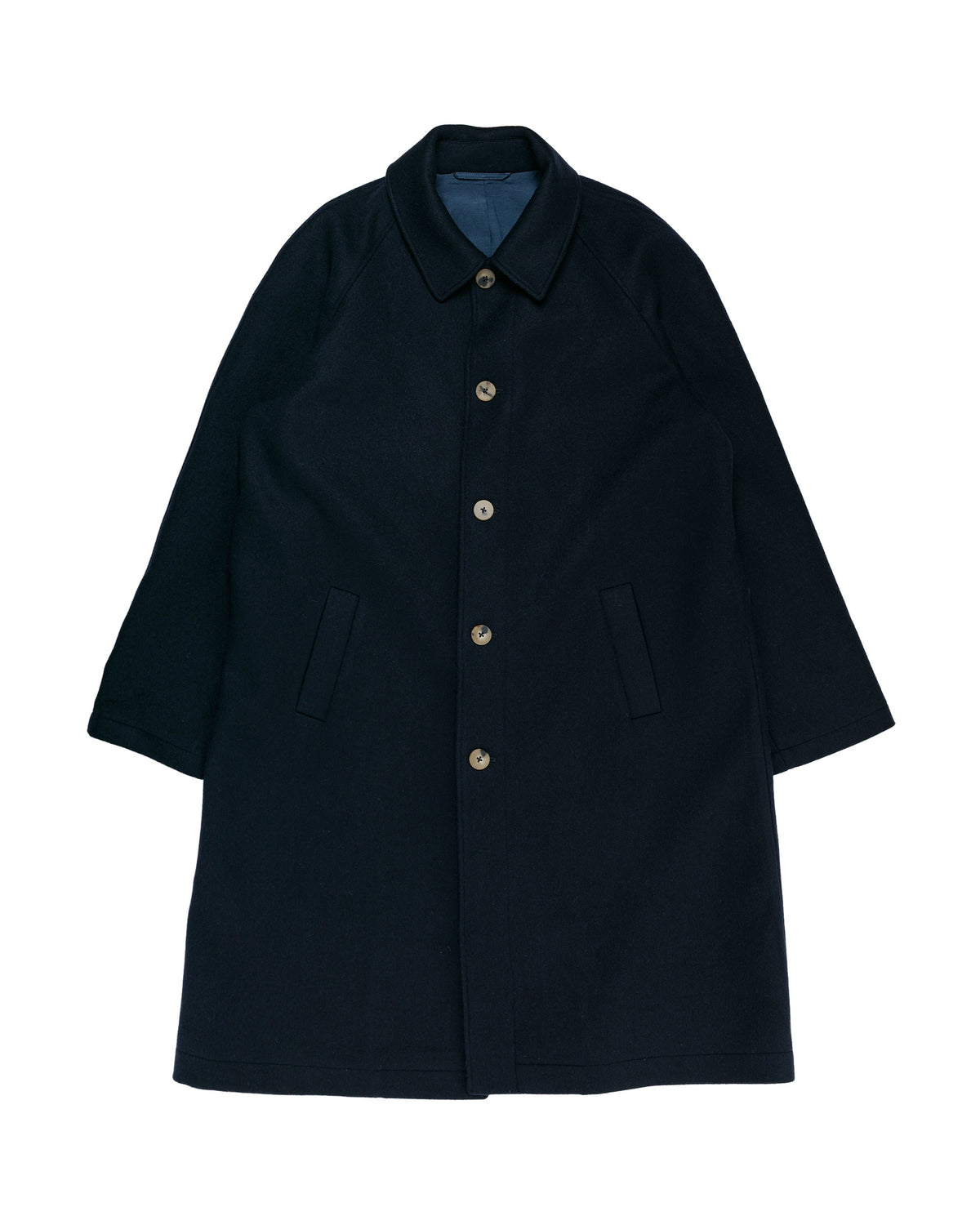 De Bonne Facture Parisian Raglan Coat Austrian Wool Navy