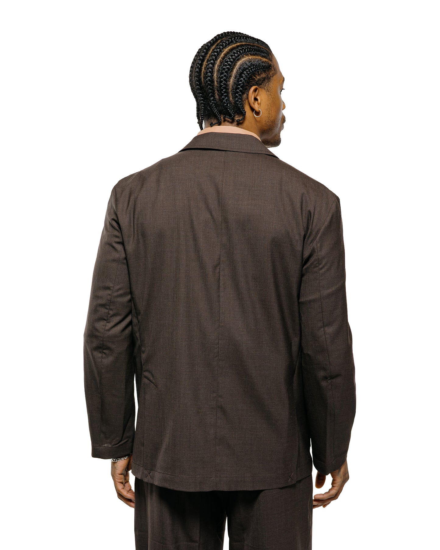 lost & found De Bonne Facture De Bonne Facture Writer's Jacket Super 130's Cold Wool Bark Brown