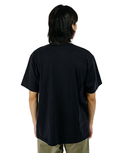 Denime Lot. 275 Front V Crew Neck T-Shirt Solid Color Black