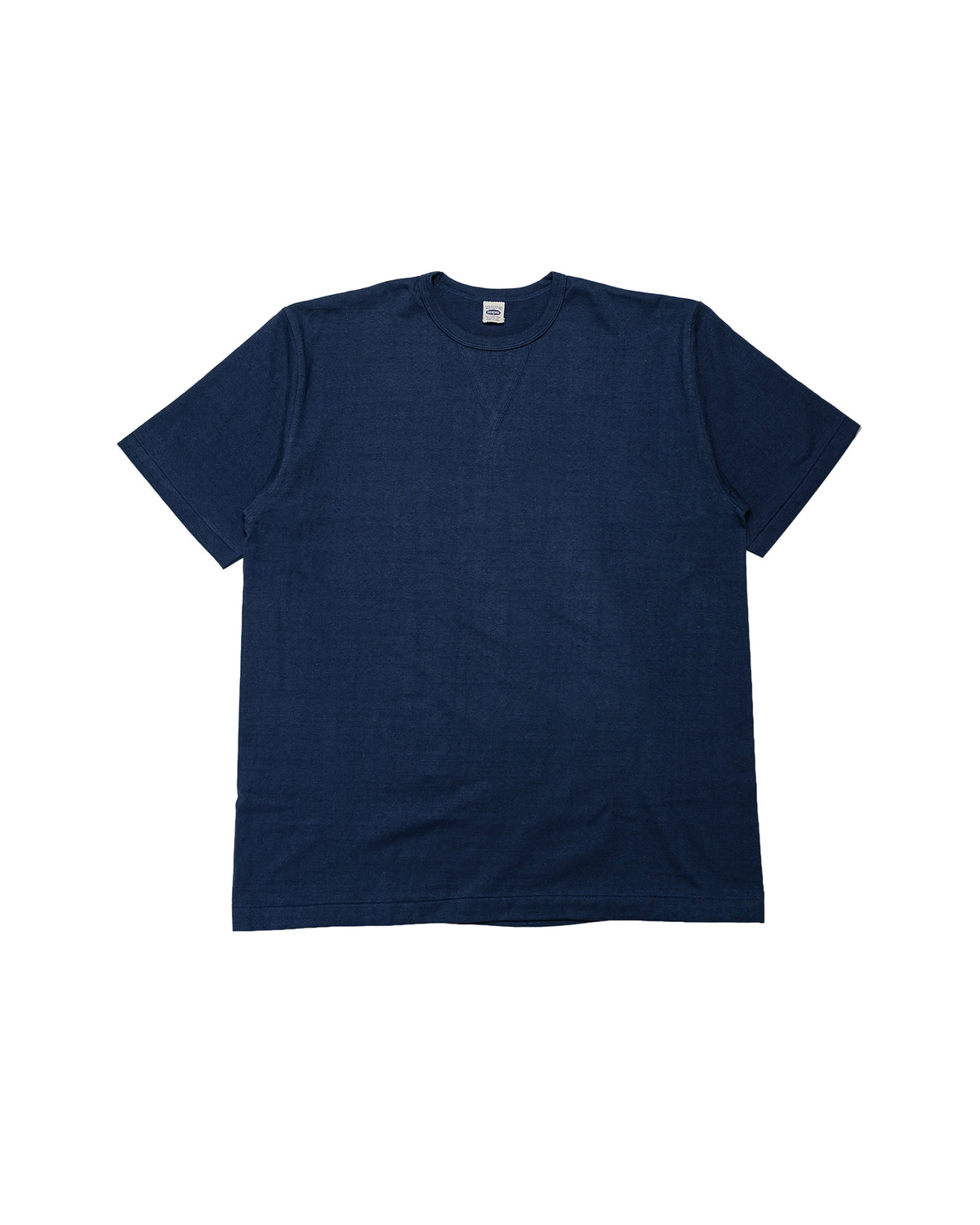 Denime Lot. 275 Front V Crew Neck T-Shirt Solid Color Ink Navy