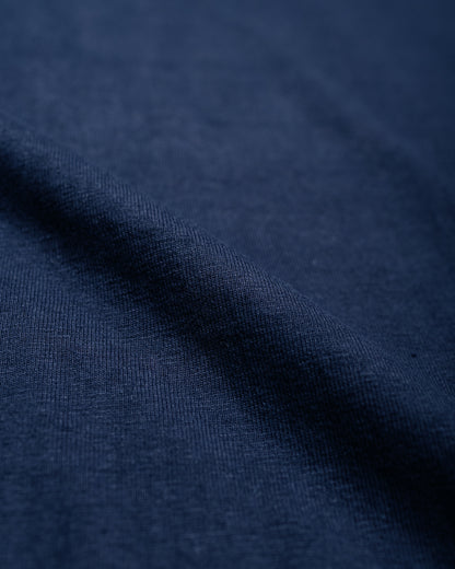 Denime Lot. 275 Front V Crew Neck T-Shirt Solid Color Ink Navy