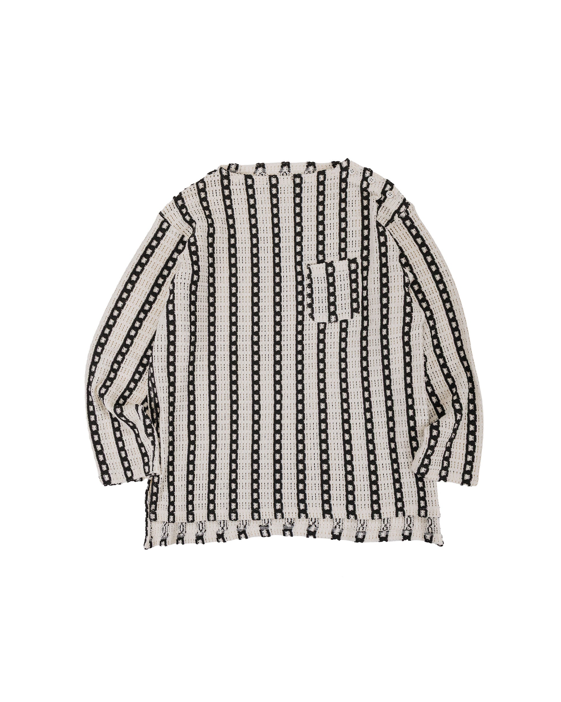 lost & found Engineered Garments Engineered Garments Basque Shirt White/Black Stripe CP Crochet
