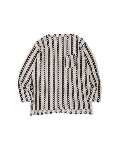 lost & found Engineered Garments Engineered Garments Basque Shirt White/Black Stripe CP Crochet