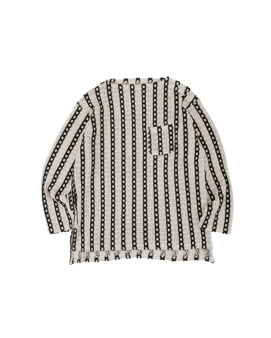 lost & found Engineered Garments Engineered Garments Basque Shirt White/Black Stripe CP Crochet