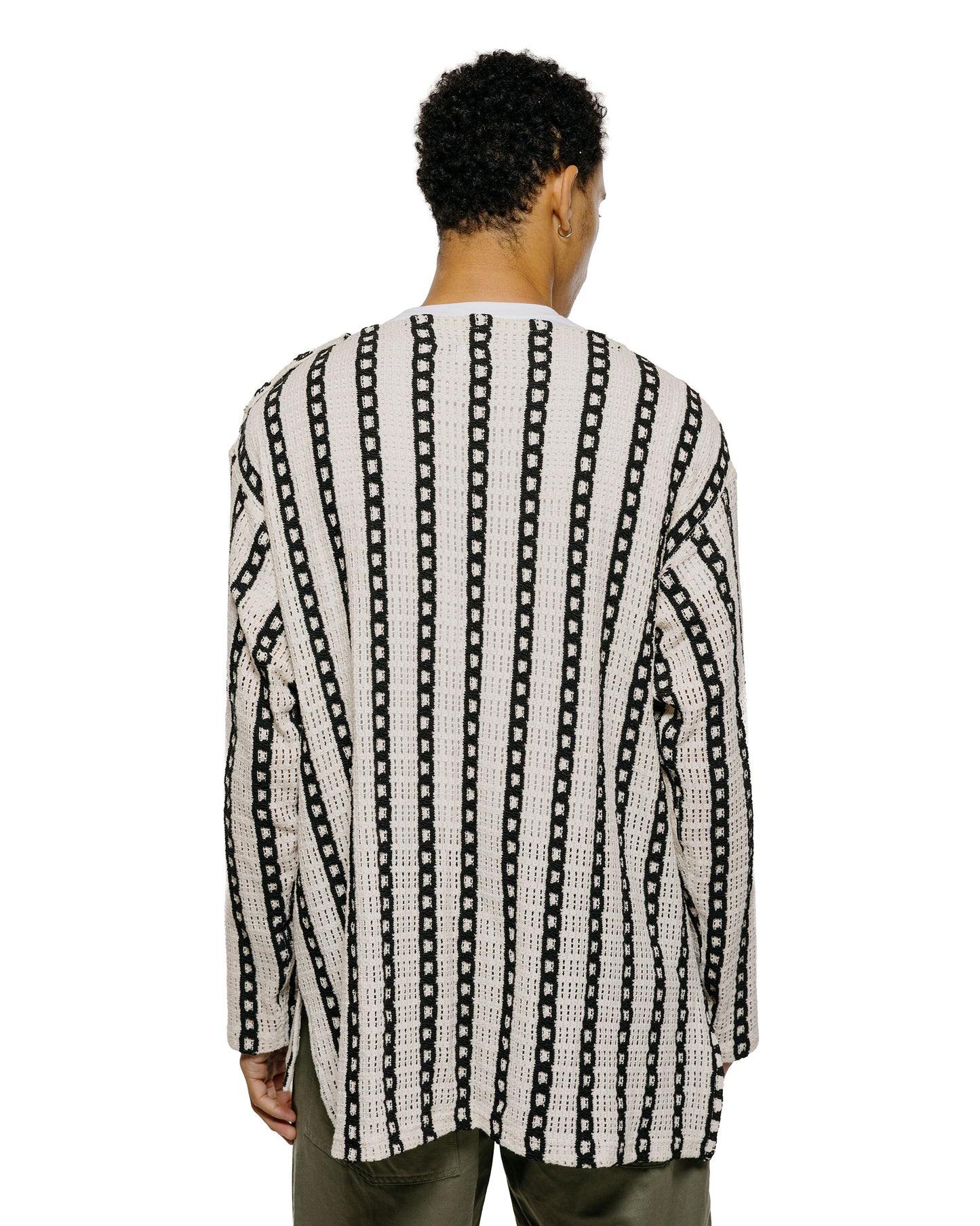 lost & found Engineered Garments Engineered Garments Basque Shirt White/Black Stripe CP Crochet