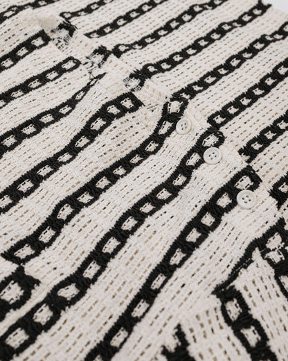 lost & found Engineered Garments Engineered Garments Basque Shirt White/Black Stripe CP Crochet