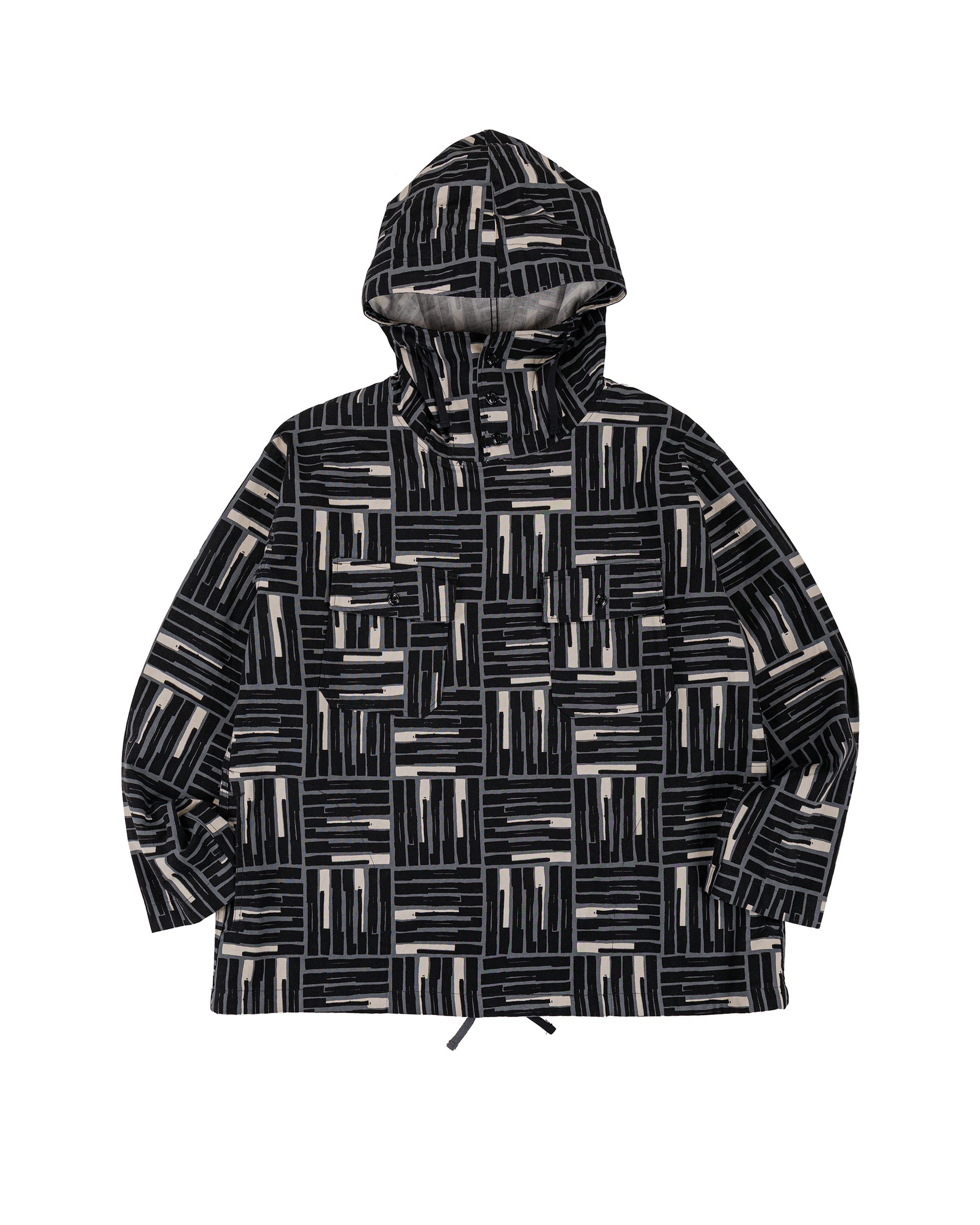 lost & found Engineered Garments Engineered Garments Cagoule Shirt Black CL Tile Print Canvas