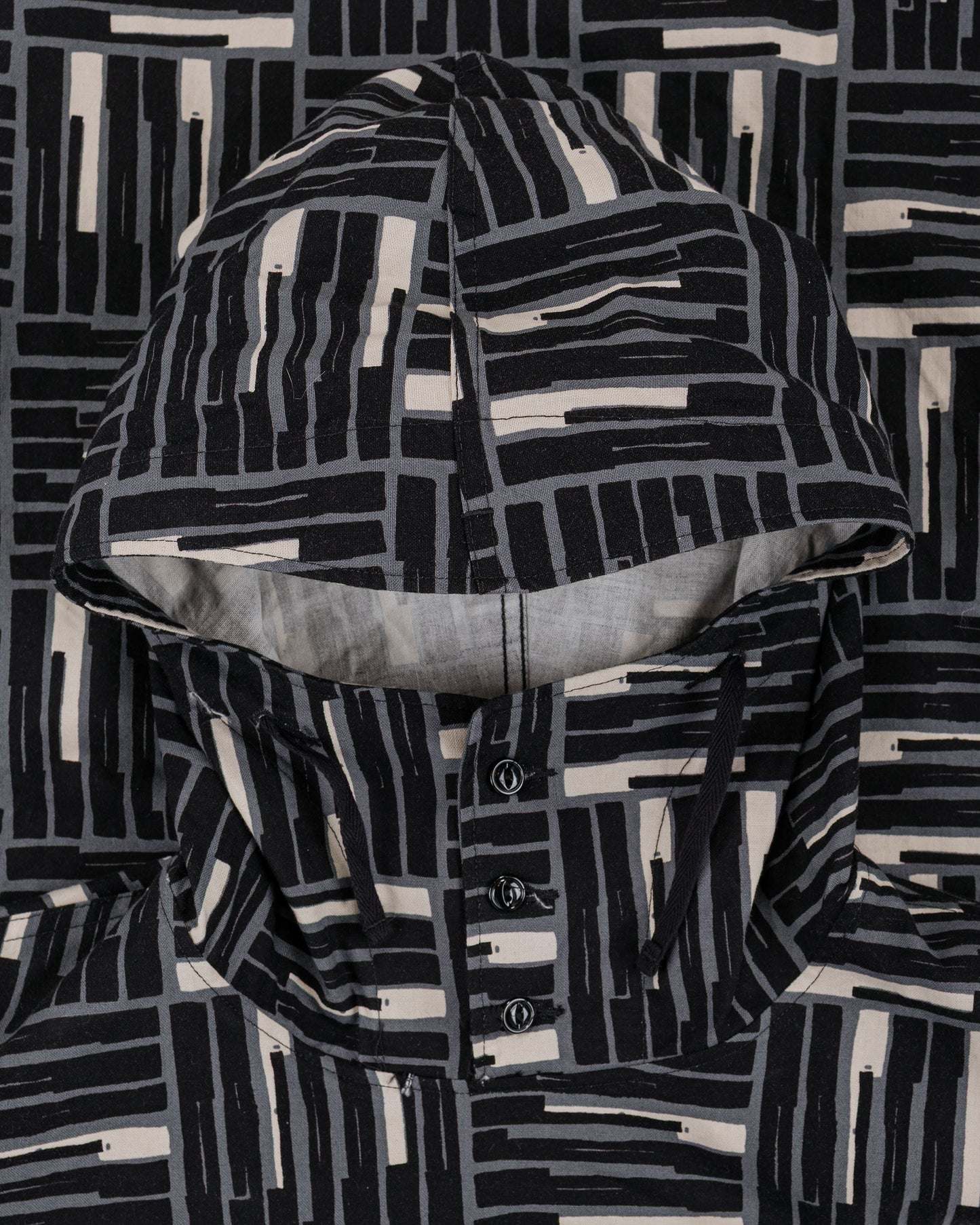 lost & found Engineered Garments Engineered Garments Cagoule Shirt Black CL Tile Print Canvas