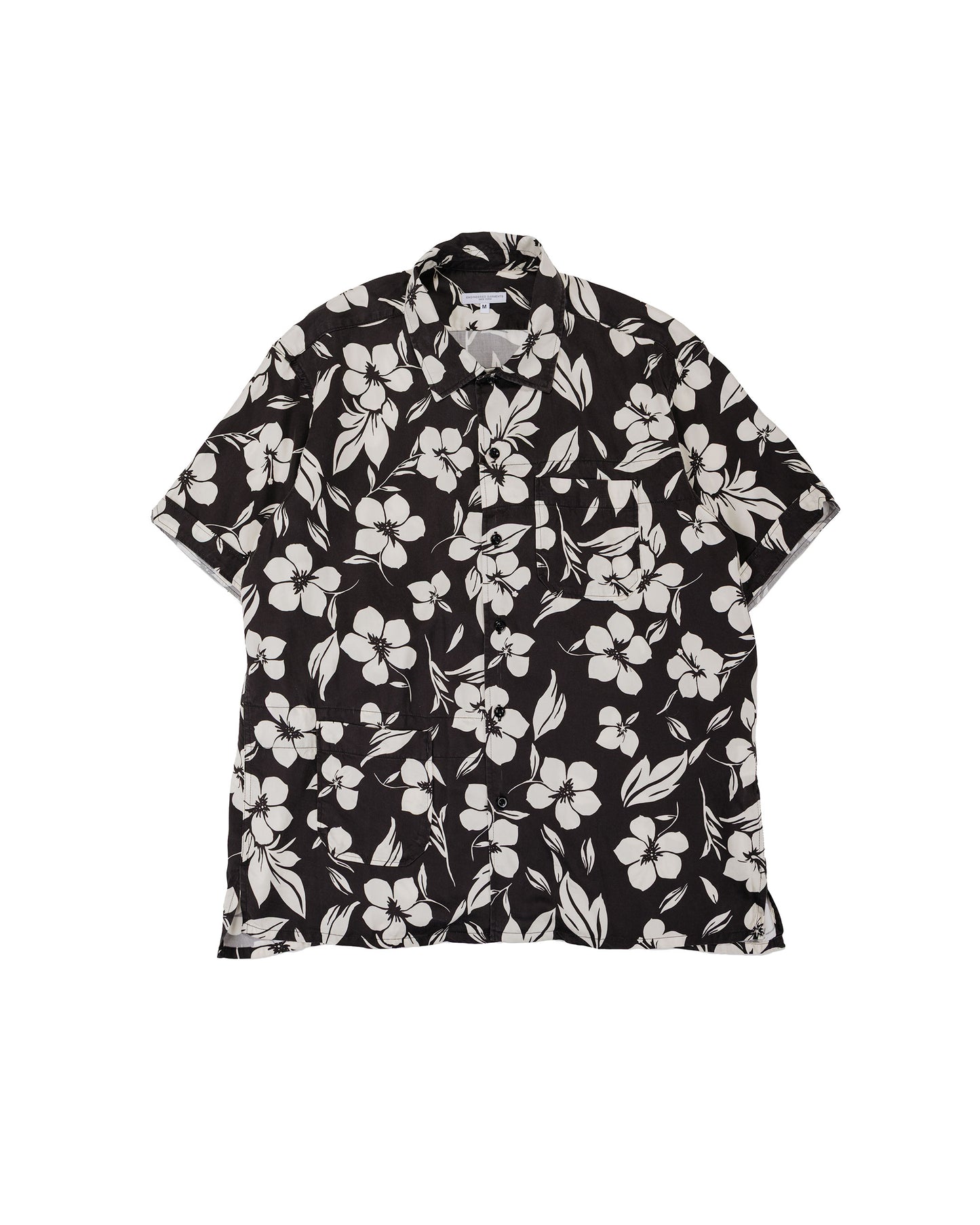 lost & found Engineered Garments Engineered Garments Camp Shirt Black/Natural Tencel Floral Print