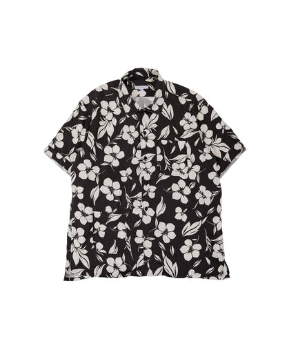 lost & found Engineered Garments Engineered Garments Camp Shirt Black/Natural Tencel Floral Print