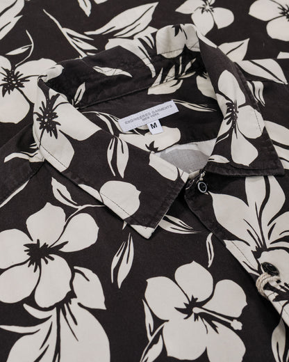 lost & found Engineered Garments Engineered Garments Camp Shirt Black/Natural Tencel Floral Print