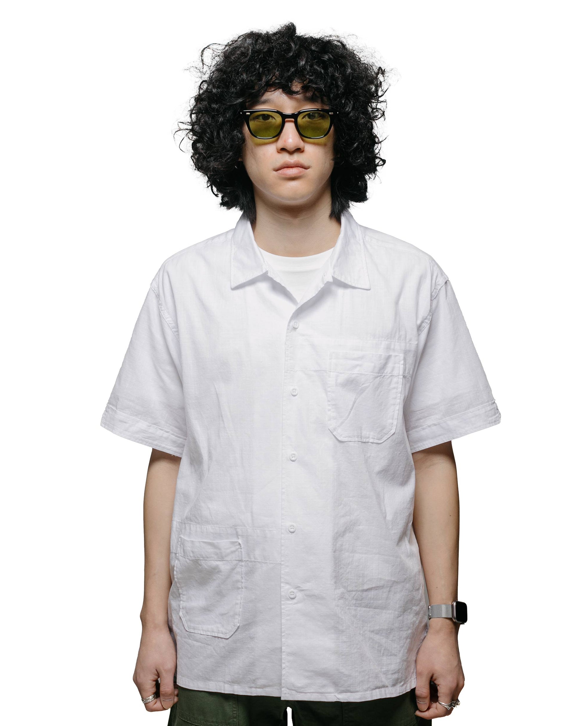 lost & found Engineered Garments Engineered Garments Camp Shirt White Cotton Handkerchief