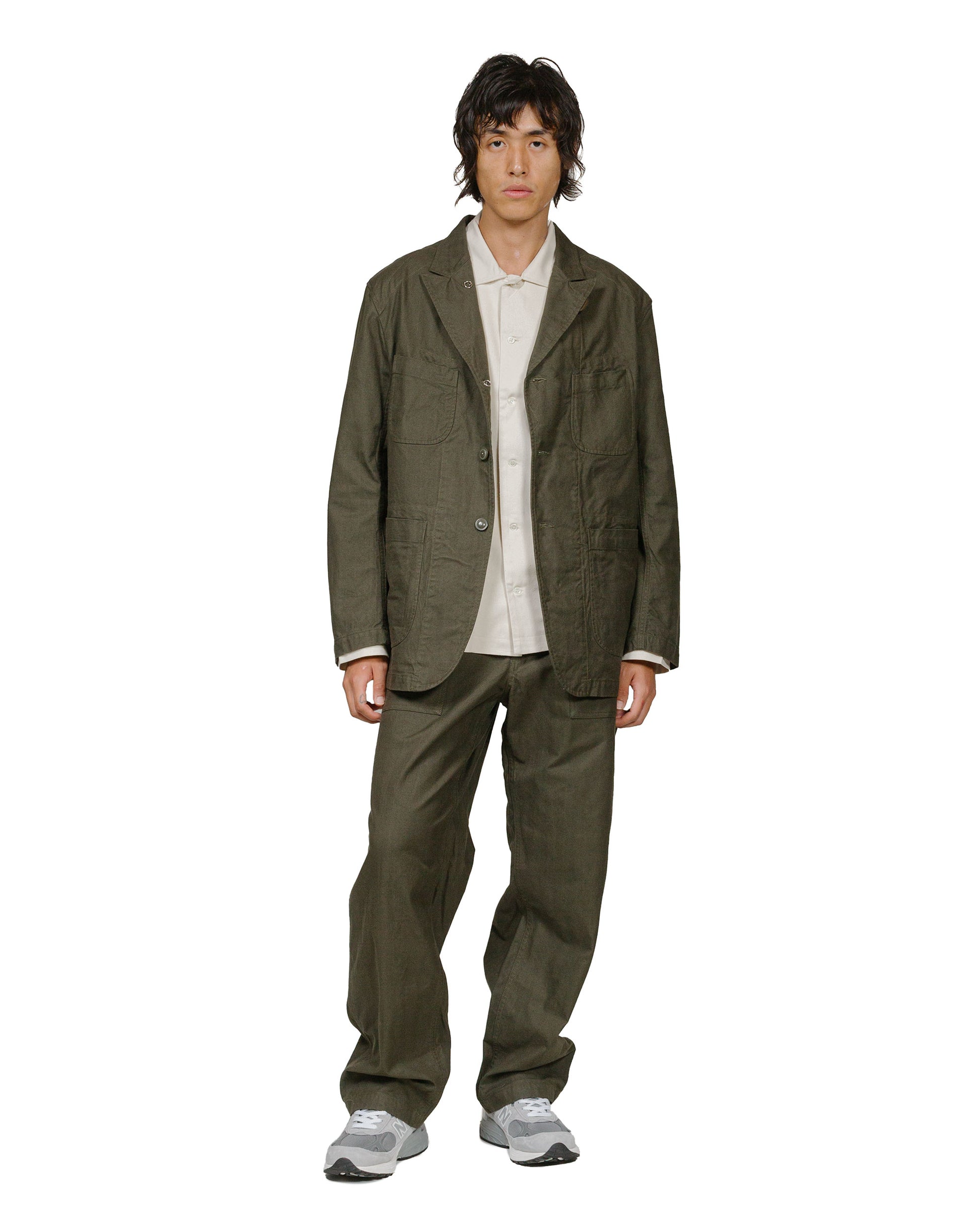 lost & found Engineered Garments Engineered Garments Fatigue Pant Olive Cotton Brushed Herringbone