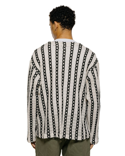 lost & found Engineered Garments Engineered Garments Knit Cardigan White/Black Stripe CP Crochet