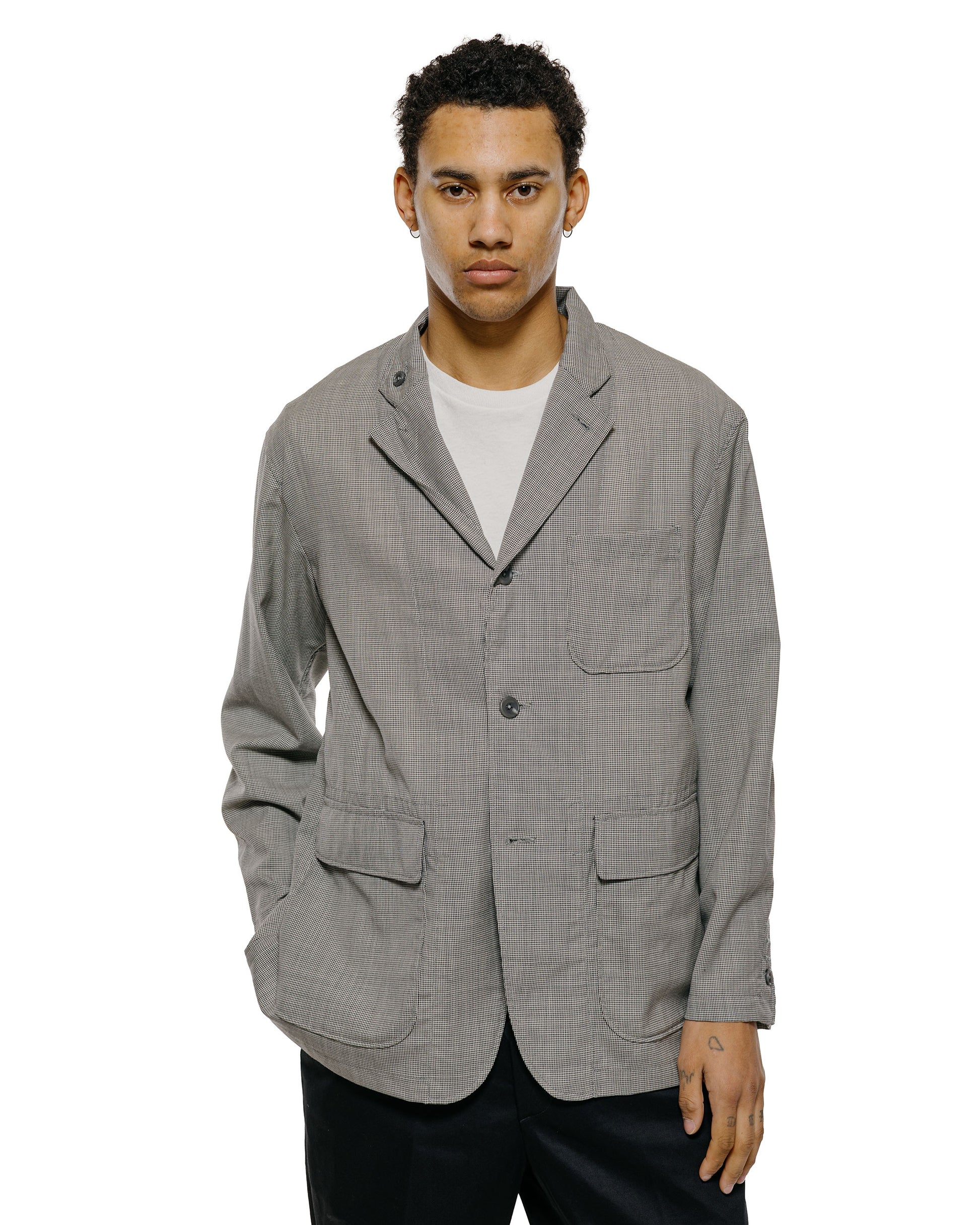 lost & found Engineered Garments Engineered Garments Loiter Jacket Grey Micro Houndstooth Tropical Wool