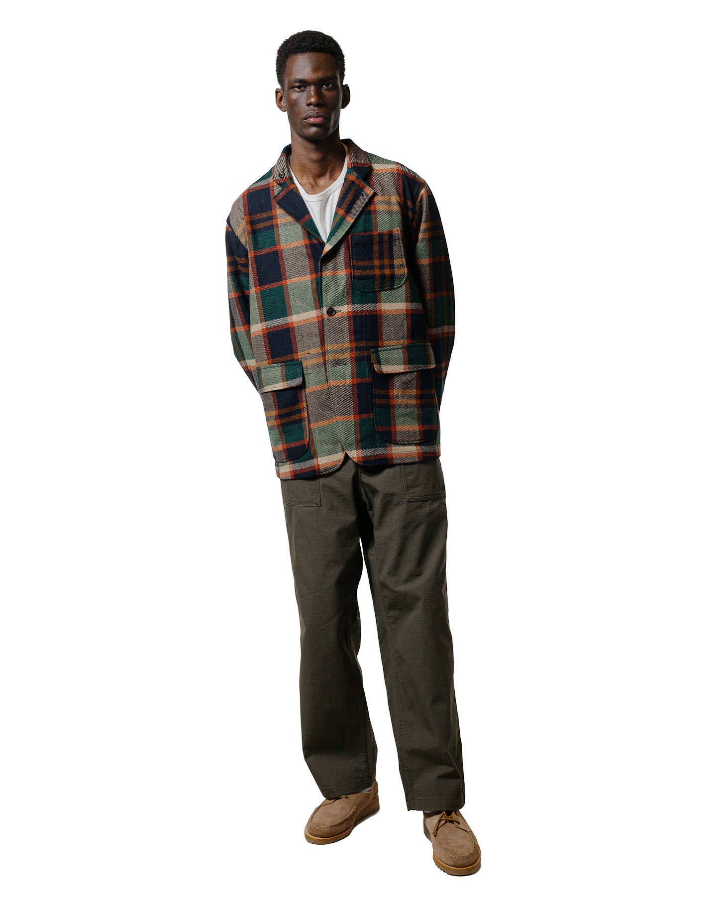 lost & found Engineered Garments Engineered Garments Loiter Jacket Navy/Brown Heavy Wool Plaid