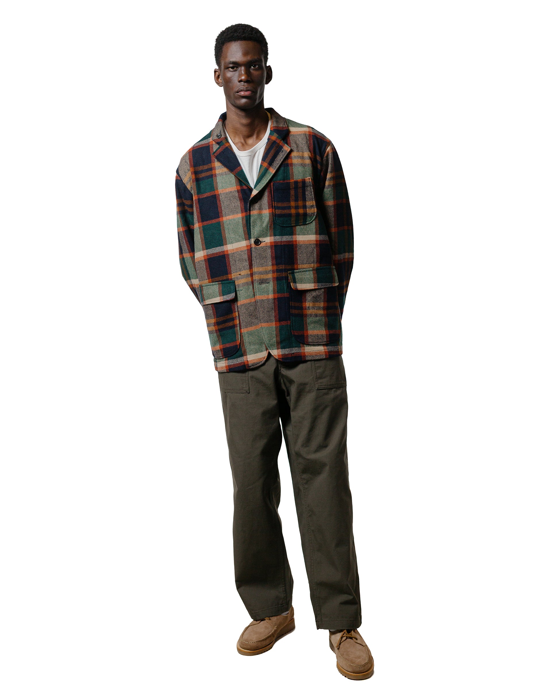 lost & found Engineered Garments Engineered Garments Loiter Jacket Navy/Brown Heavy Wool Plaid