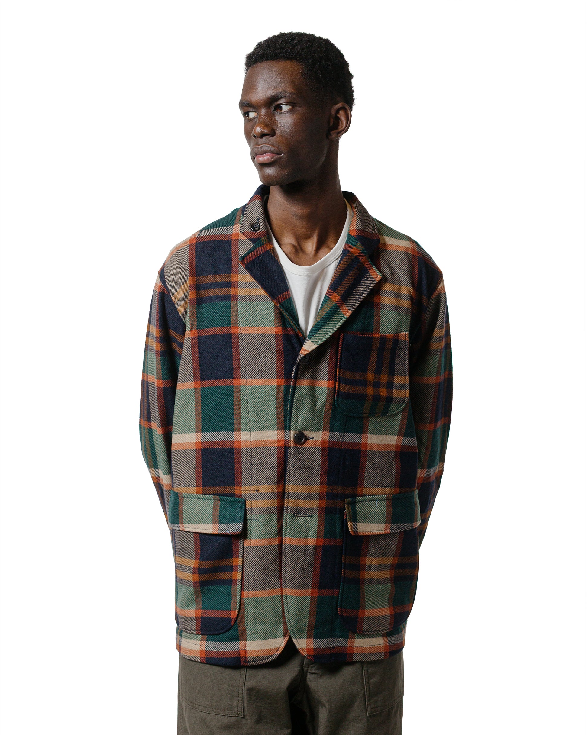 lost & found Engineered Garments Engineered Garments Loiter Jacket Navy/Brown Heavy Wool Plaid