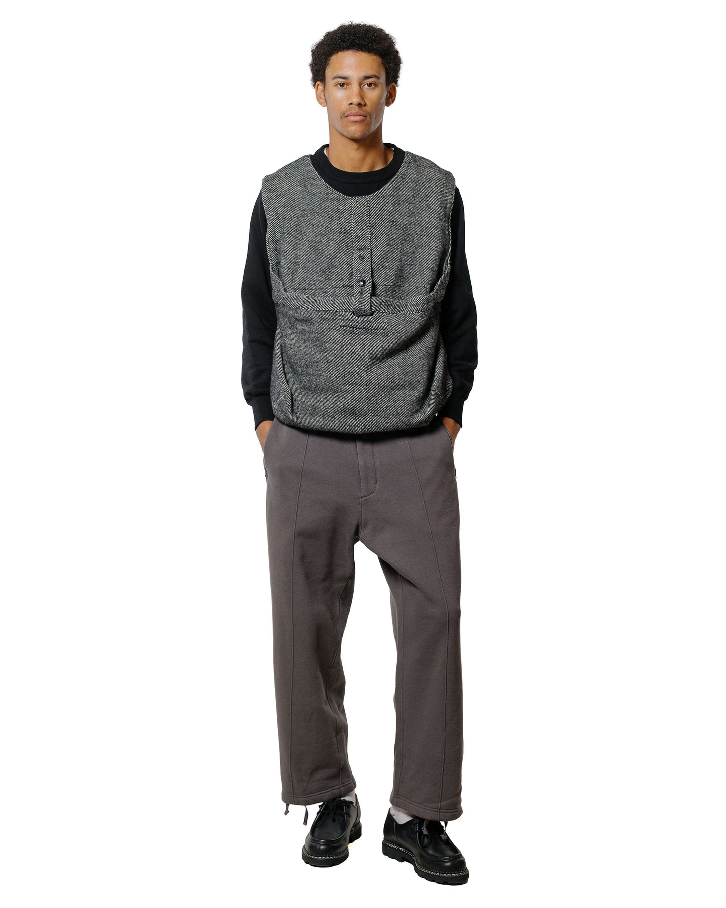 lost & found Engineered Garments Engineered Garments Newsboy Vest Black Wool Shaggy Twill