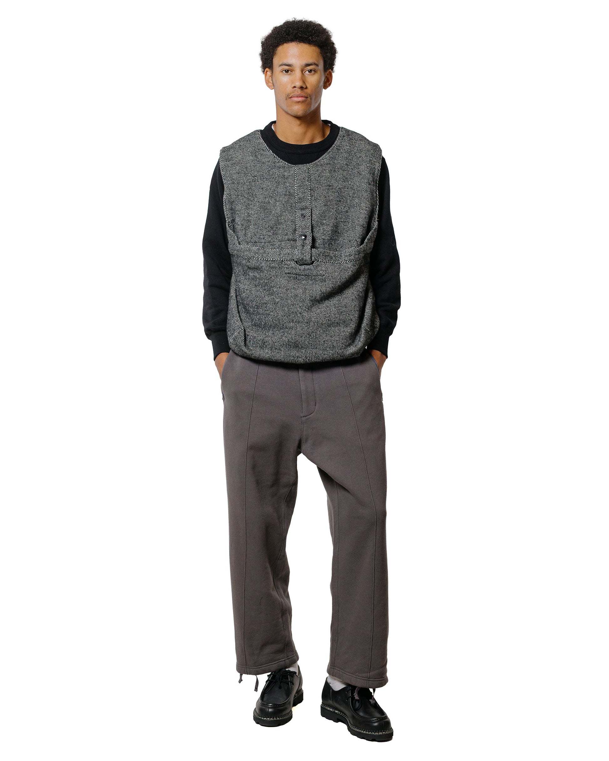 lost & found Engineered Garments Engineered Garments Newsboy Vest Black Wool Shaggy Twill