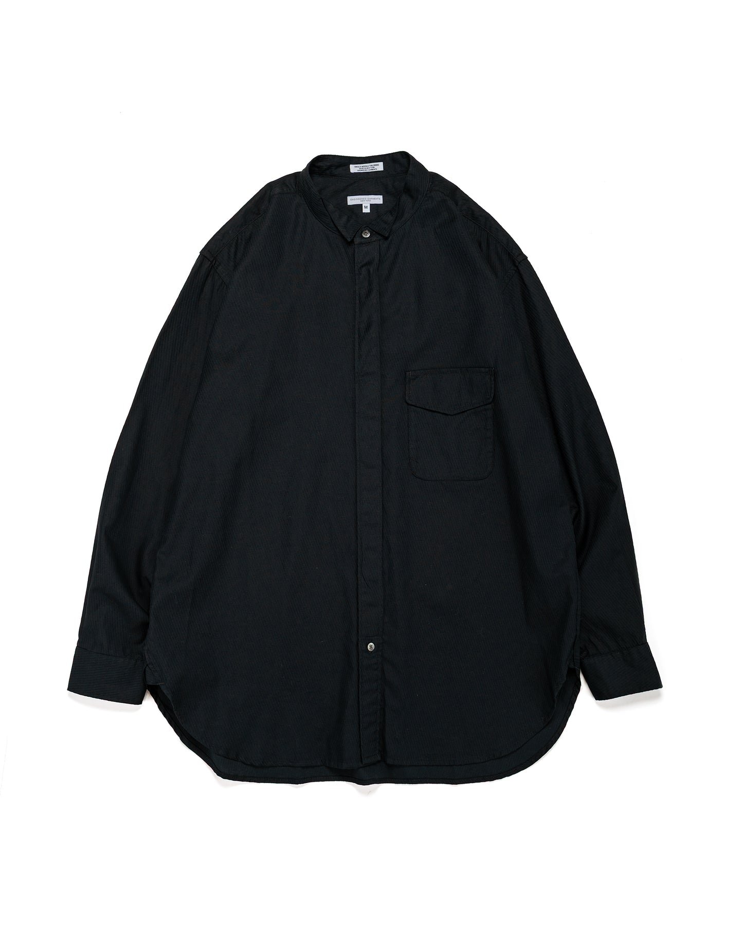 lost & found Engineered Garments Engineered Garments Wing Collar Shirt Black Cotton Diagonal Dobby Stripe