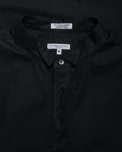 lost & found Engineered Garments Engineered Garments Wing Collar Shirt Black Cotton Diagonal Dobby Stripe