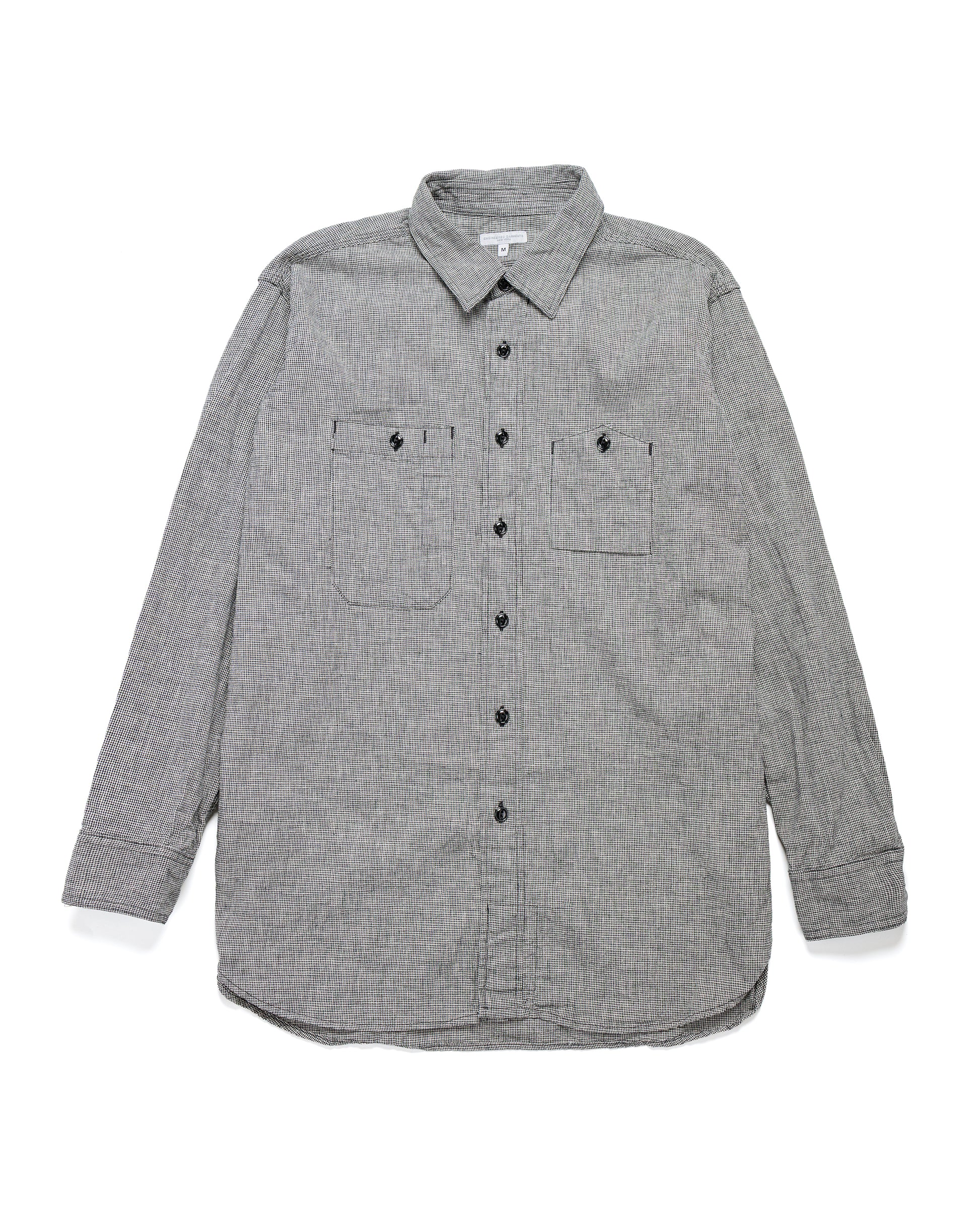 lost & found Engineered Garments Engineered Garments Work Shirt Black/Grey CL Houndstooth