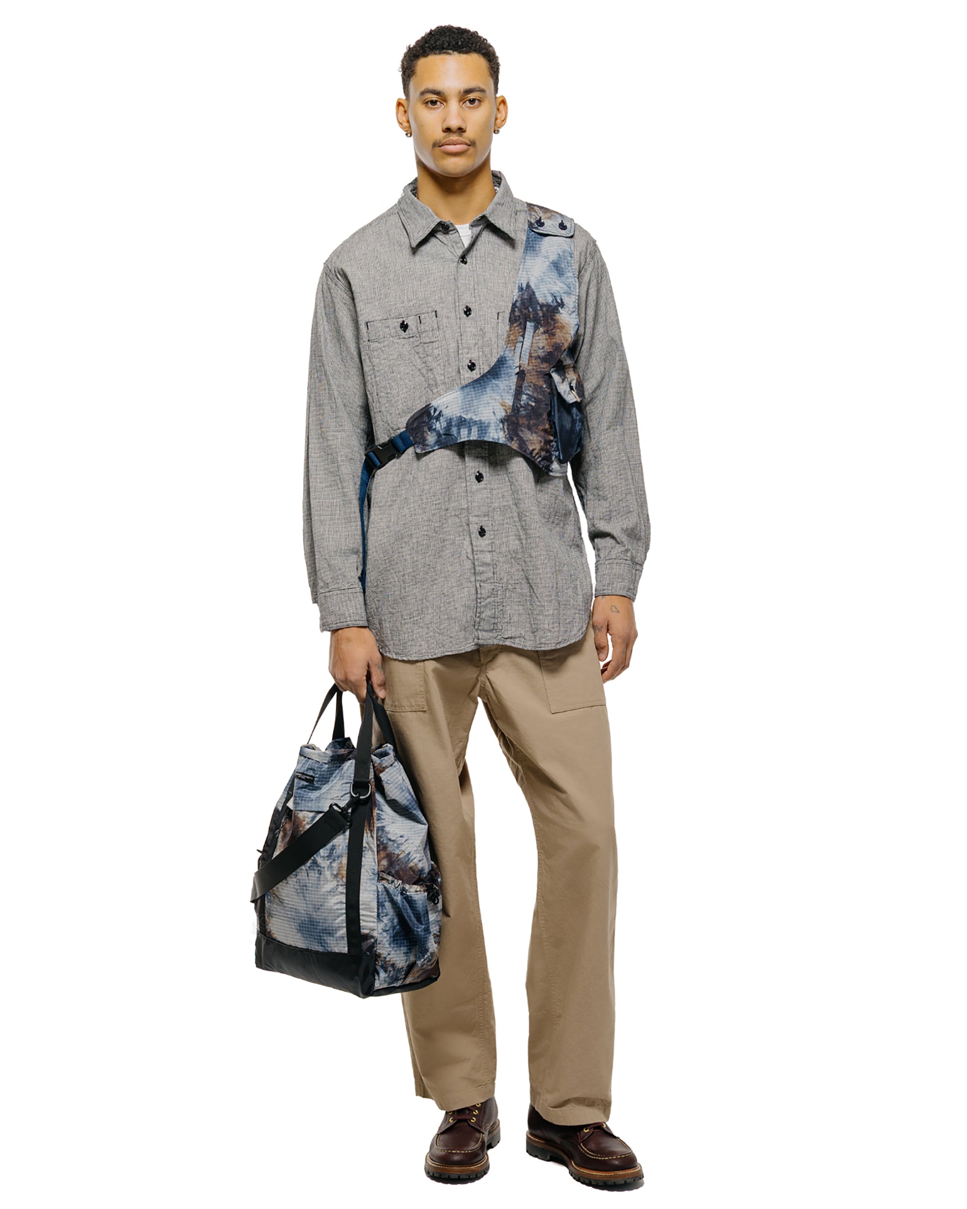 lost & found Engineered Garments Engineered Garments Work Shirt Black/Grey CL Houndstooth