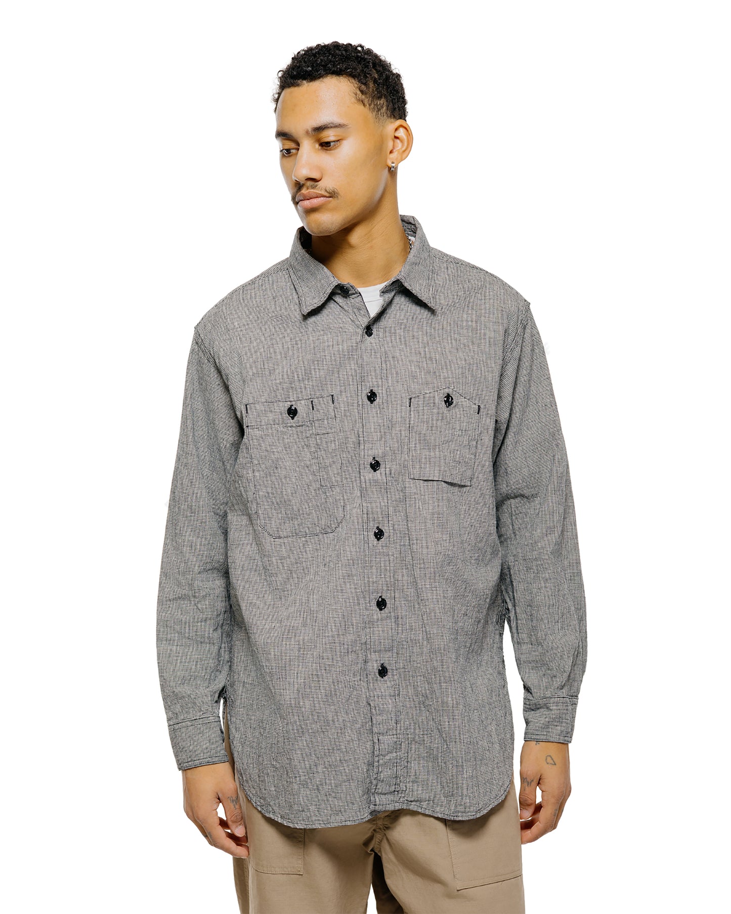 lost & found Engineered Garments Engineered Garments Work Shirt Black/Grey CL Houndstooth