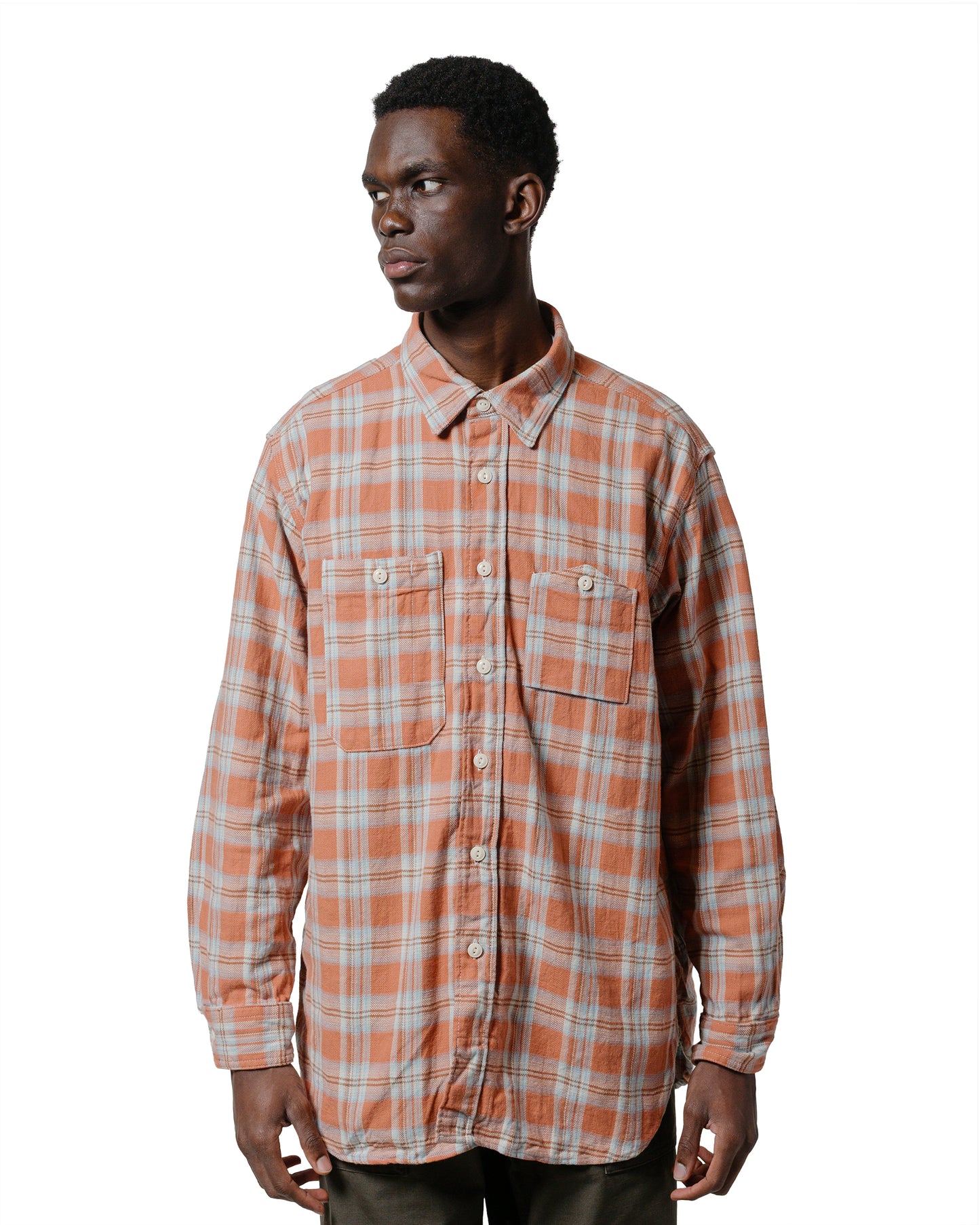 lost & found Engineered Garments Engineered Garments Work Shirt Pink Cotton Plaid Jacquard