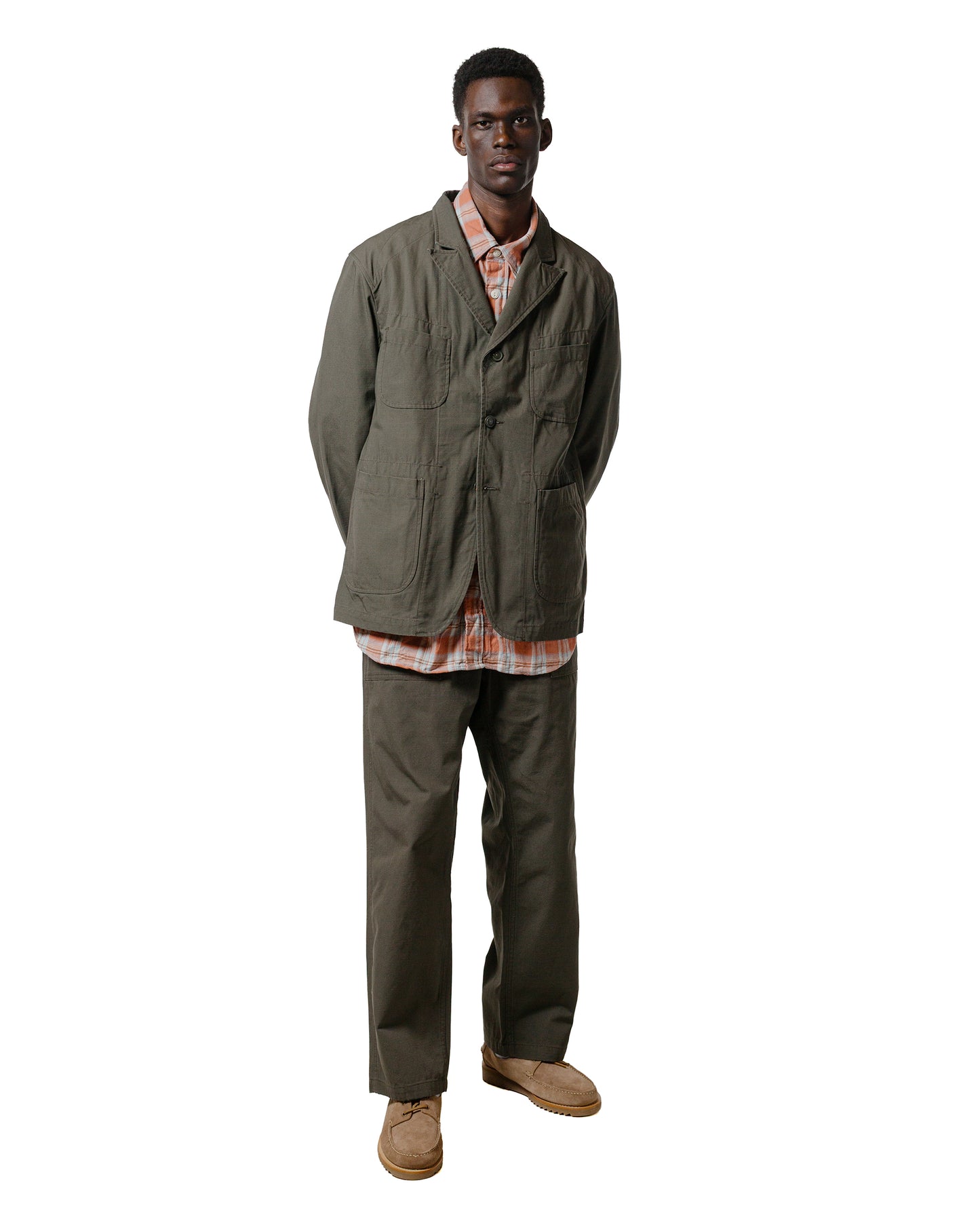 lost & found Engineered Garments Engineered Garments Work Shirt Pink Cotton Plaid Jacquard