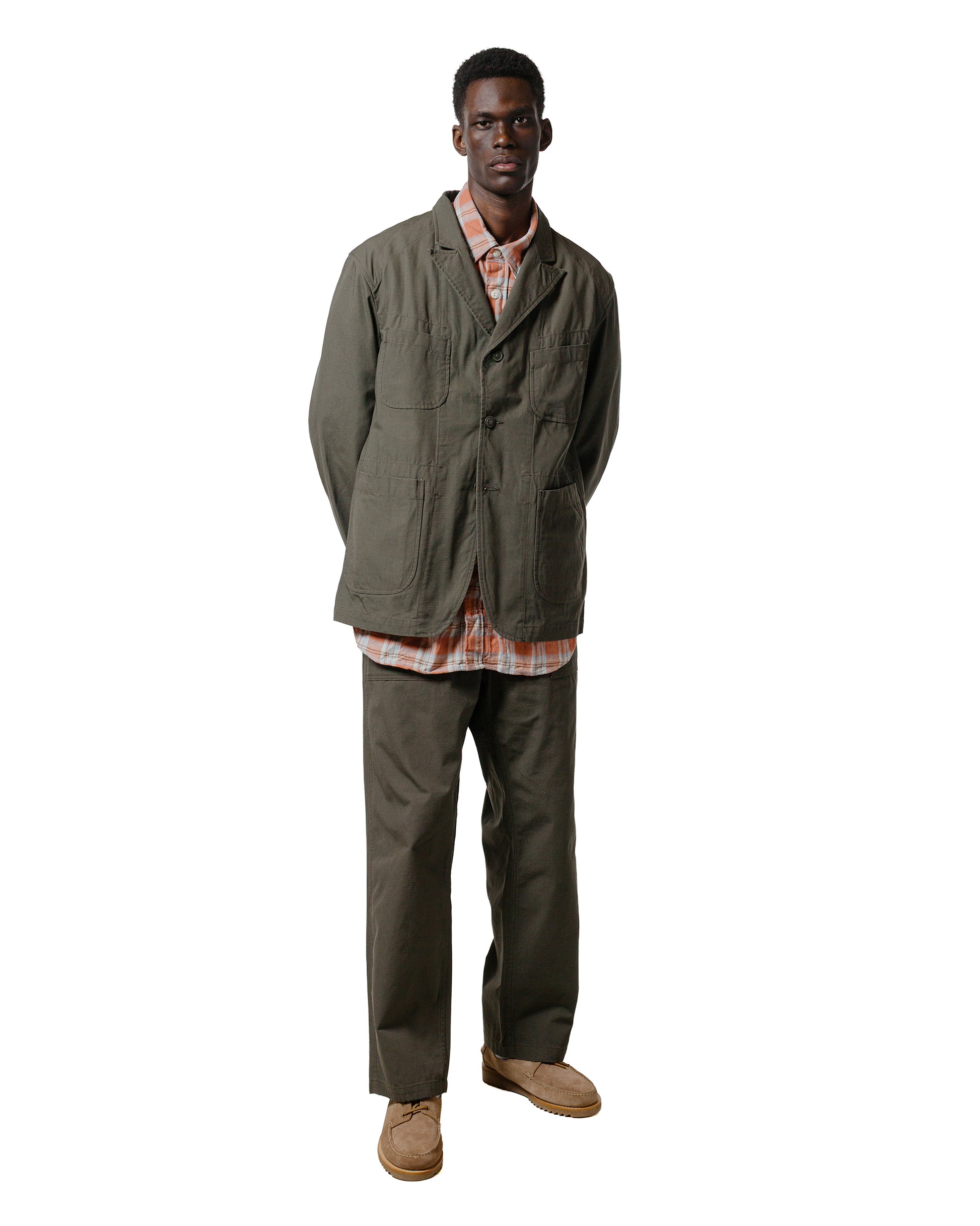 lost & found Engineered Garments Engineered Garments Work Shirt Pink Cotton Plaid Jacquard