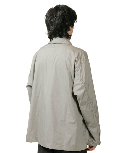 lost & found Engineered Garments Workaday Engineered Garments Workaday Army Pop Over Shirt Light Grey Superfine Poplin