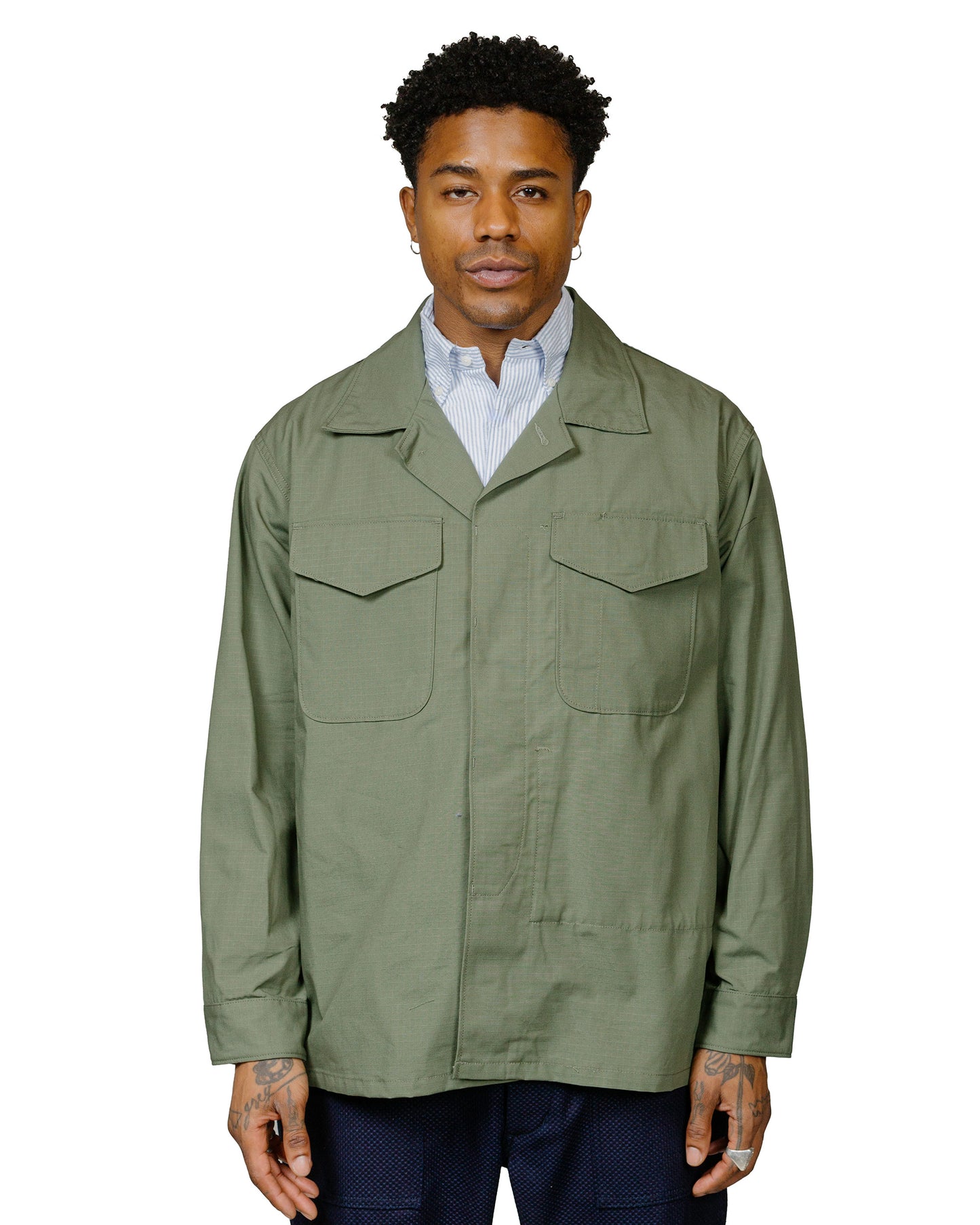 lost & found Engineered Garments Workaday Engineered Garments Workaday MC Shirt Jacket Olive Cotton Ripstop
