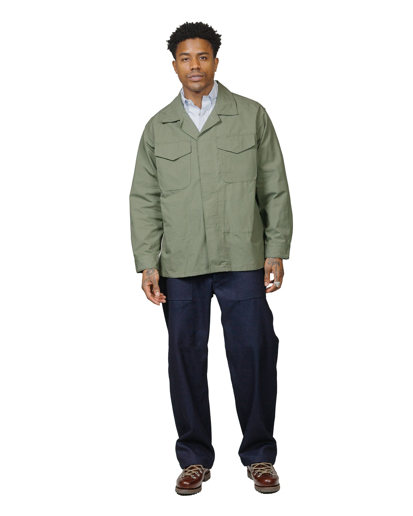 lost & found Engineered Garments Workaday Engineered Garments Workaday MC Shirt Jacket Olive Cotton Ripstop