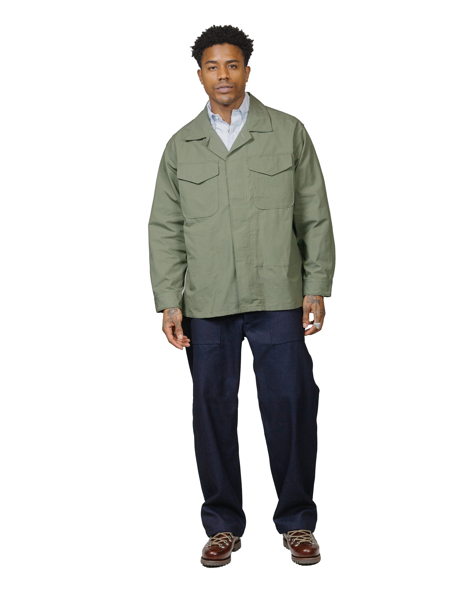 lost & found Engineered Garments Workaday Engineered Garments Workaday MC Shirt Jacket Olive Cotton Ripstop