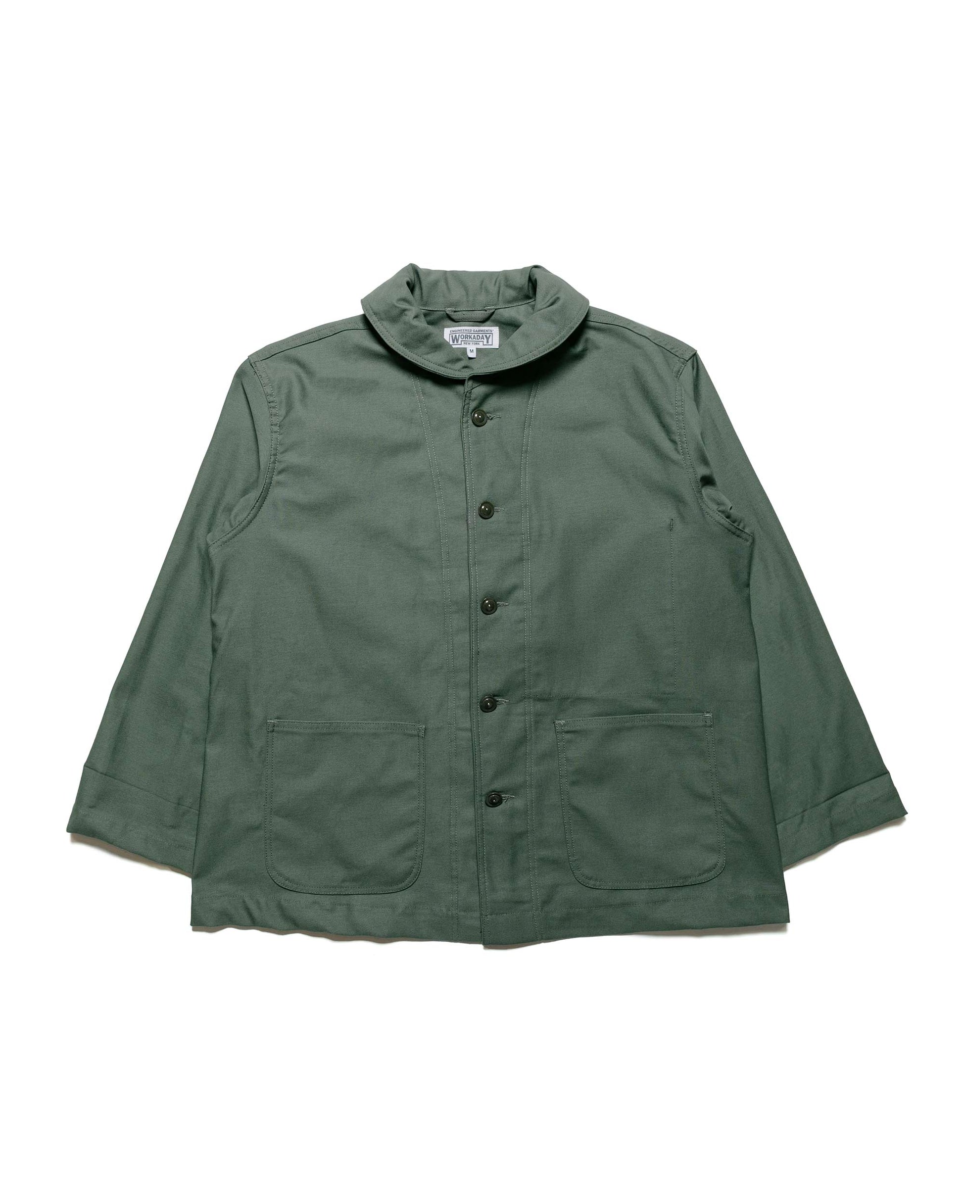 lost & found Engineered Garments Workaday Engineered Garments Workaday Shawl Collar Jacket Olive Cotton Reverse Sateen