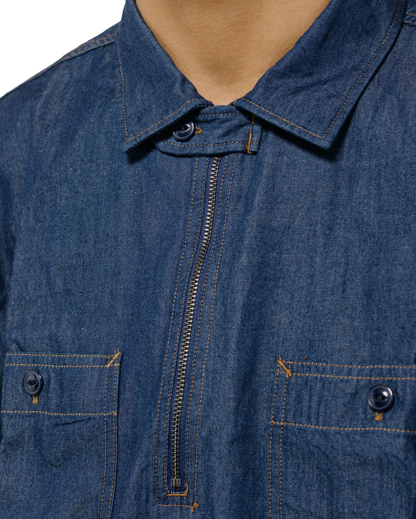 Engineered Garments Workaday Spinnaker Shirt Indigo 4.5oz Denim Shirting