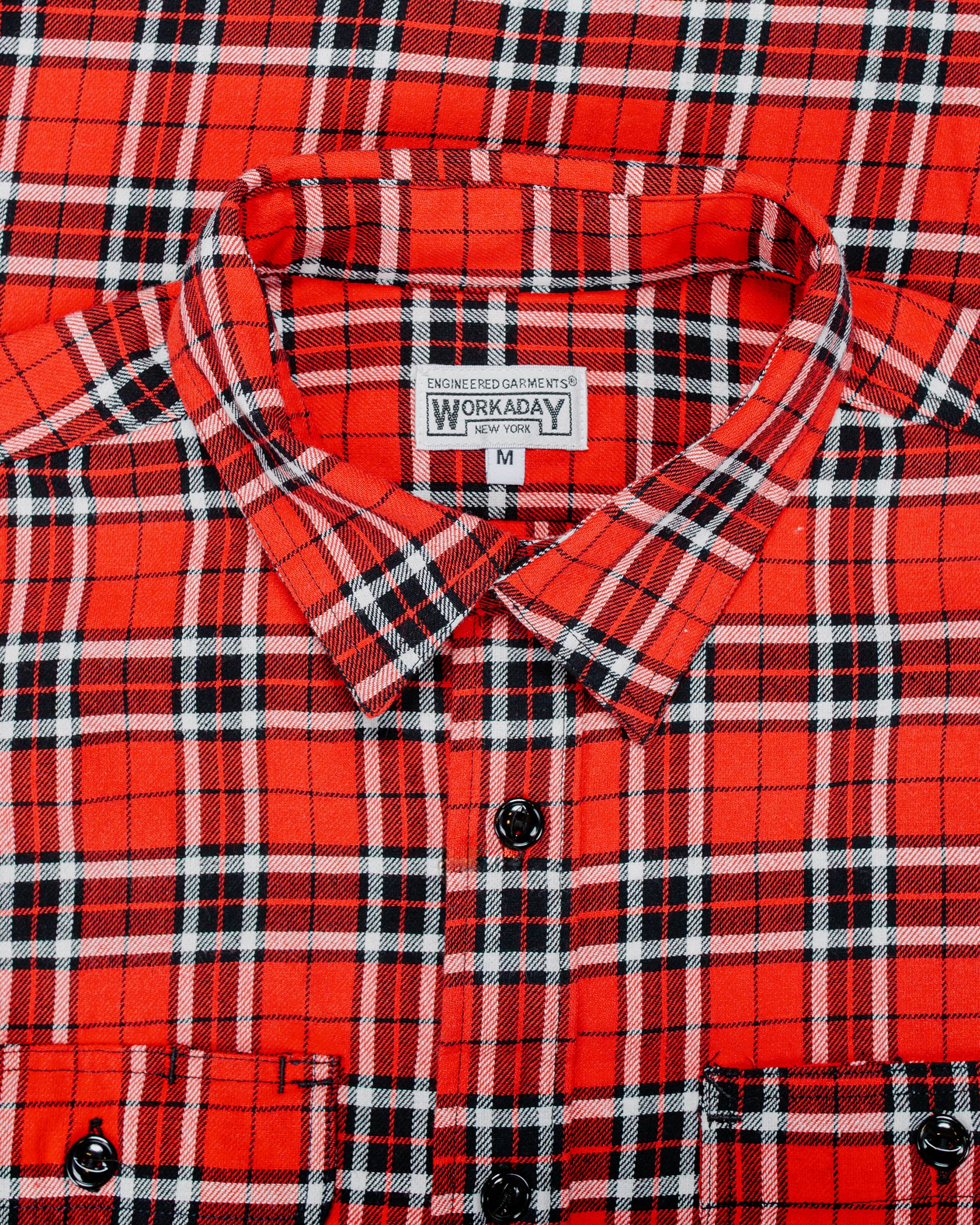 lost & found Engineered Garments Workaday Engineered Garments Workaday Utility Shirt Red Cotton Twill Plaid