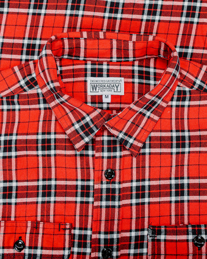 lost & found Engineered Garments Workaday Engineered Garments Workaday Utility Shirt Red Cotton Twill Plaid