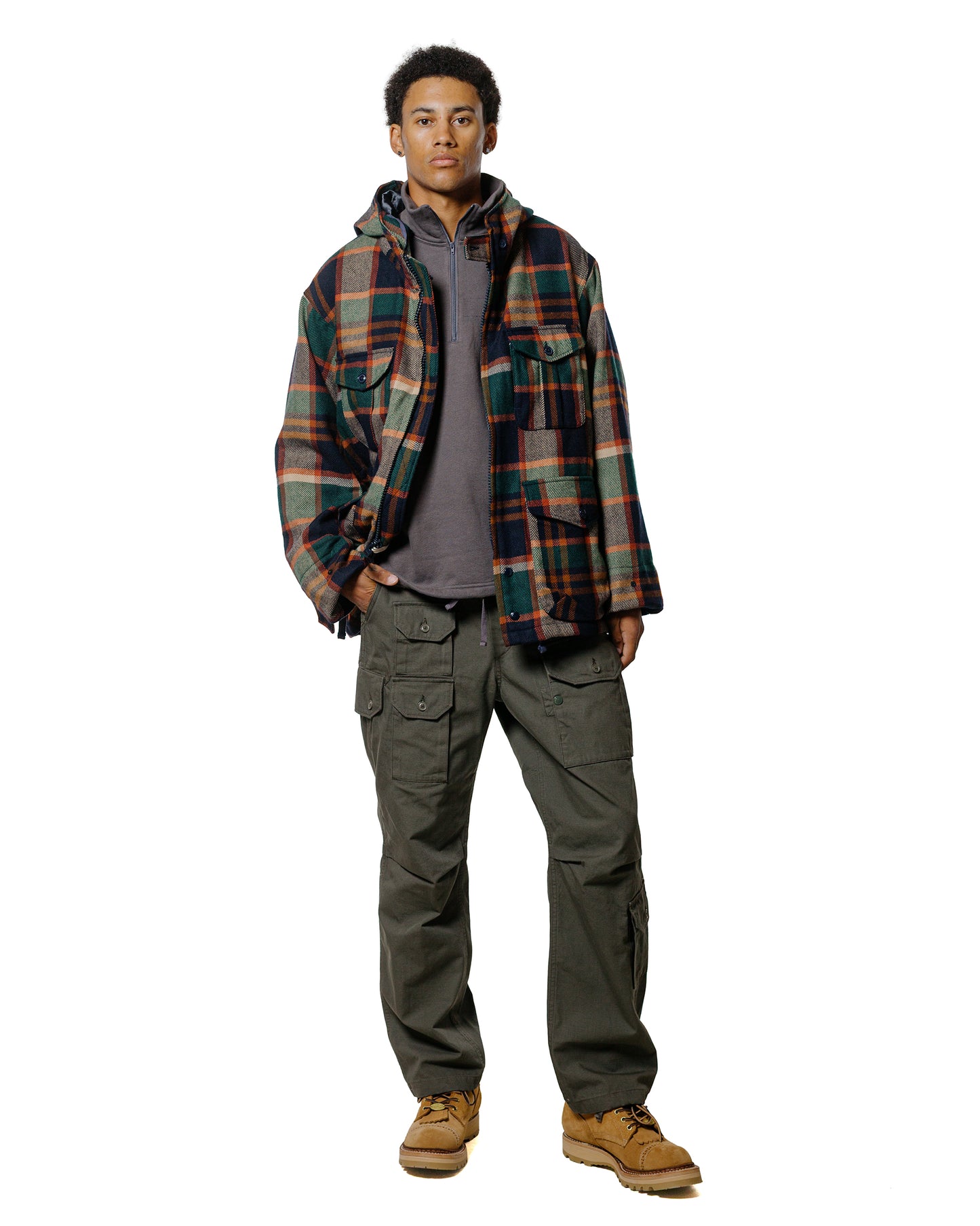 lost & found Engineered Garments Engineered Garments Zip Mock Neck Graphite 12oz Cotton Fleece