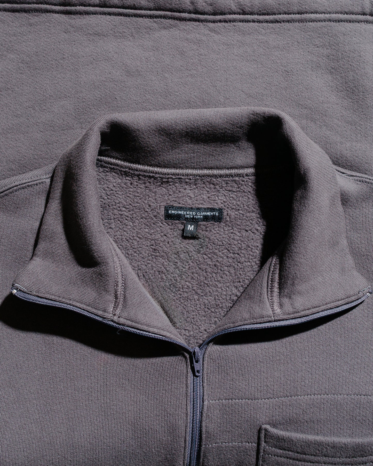 lost & found Engineered Garments Engineered Garments Zip Mock Neck Graphite 12oz Cotton Fleece