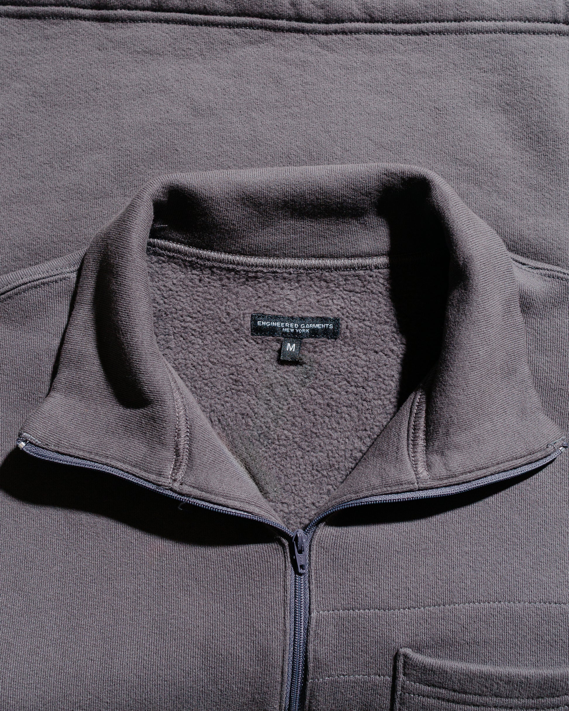 lost & found Engineered Garments Engineered Garments Zip Mock Neck Graphite 12oz Cotton Fleece