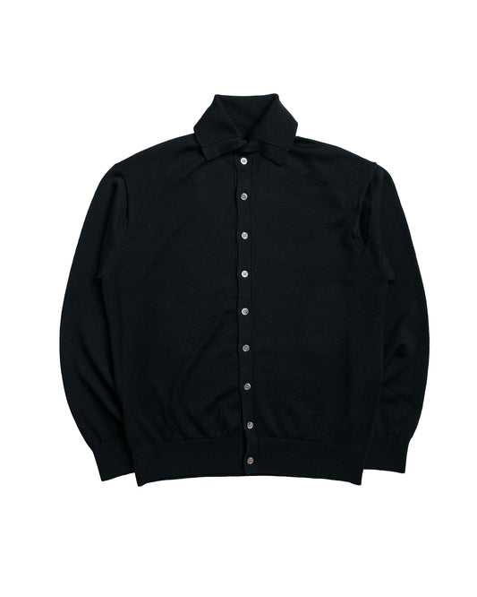 Ernie Palo Polo Knit Cardigan Black