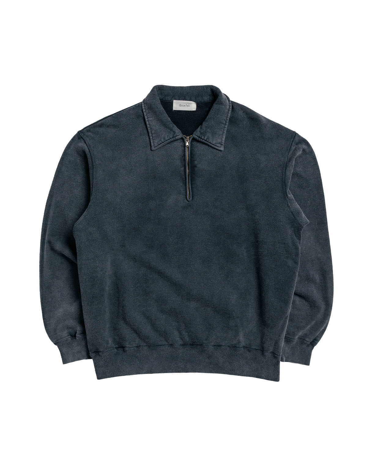 Ernie Palo Product Dyed Half Zip Sweat Black