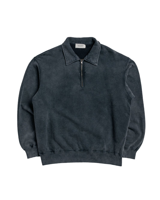 Ernie Palo Product Dyed Half Zip Sweat Black