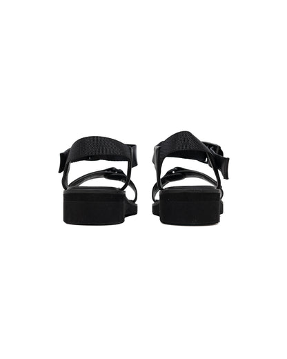 lost & found Footworks Footworks Leather Sandal Velcro Strap Black