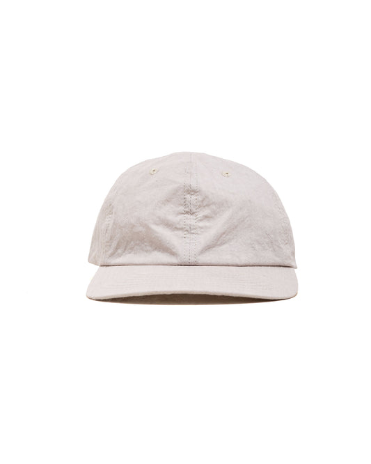 Found Feather 6 Panel Strap Back Cap Cotton Nylon Dyed Cloth Light Grey